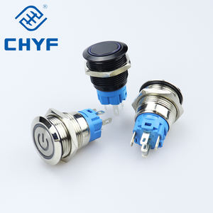 블랙 스테인레스 스틸 푸시 버튼 스위치 12/16/19mm 잠금 등 LED <span class=keywords><strong>12V</strong></span> 20A 순간 래칭 최대 전류 3A 최대 전압 220V - Product Image 5