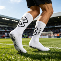 Chaussettes de football antidérapantes personnalisées en coton, chaussettes de football antidérapantes absorbant les chocs, chaussettes de football et de basketball d'entraînement mi-mollet