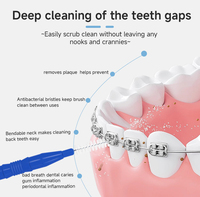 Brosse à dents pour appareil dentaire, fil dentaire, brosse interdentaire, cure-dent, fil dentaire pour les dents, tête de nettoyage dentaire, hygiène bucco-dentaire, outil de nettoyage des dents