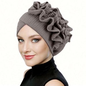 Nuevo Diseño de Moda, Turbante Multifuncional con Flores, Gorro de Poliéster para Protección del Cabello, Gorro Quirúrgico Elástico, Pañuelo Musulmán para el Cabello, Uso Diario - Product Image 1