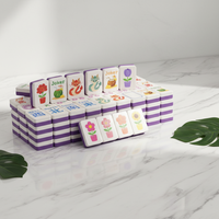 ZUJU Mahjong Amerika Modern Lipat Portabel Tahan Air dengan Ubin EVA untuk 4 Pemain, Cocok untuk Kolam, Danau, Liburan Musim Panas