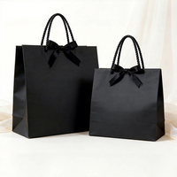Sacs Shopping en Papier Rouge Profond Écologiques et Imperméables avec Logo Doré, Emballage Cadeau de Luxe avec Poignée Perforée pour Articles Haut de Gamme