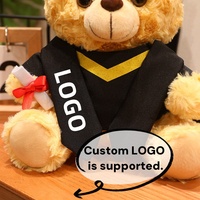 Ours en peluche personnalisé avec logo pour la remise des diplômes, ours docteur ou maître en costume de baccalauréat, cadeau de saison des diplômes