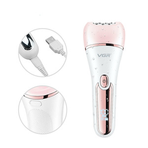 เครื่องกำจัดขน VGR V-733 IPX7 สำหรับผู้หญิง เครื่องโกนขนไฟฟ้า ชุดอุปกรณ์ดูแลผิว กำจัดหนังด้าน สำหรับใบหน้า ลำตัว บริเวณขาหนีบ เครื่องเล็มขน กำจัดขนบิกินี่ - Product Image 4