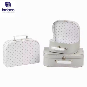 Vintage sewn cardboard <b>suitcase</b>, newborn clothing set gift <b>box</b>, baby gift packaging storage <b>box</b> wholesale - Product Image 4