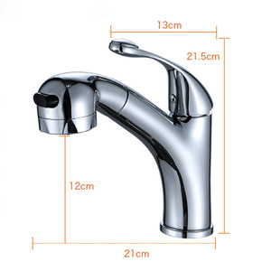 <span class=keywords><strong>Robinet</strong></span> de lavabo en cuivre à bec flexible chaud/froid, extensible, style minimaliste moderne, à poser sur le comptoir, avec cartouche en céramique - Product Image 5