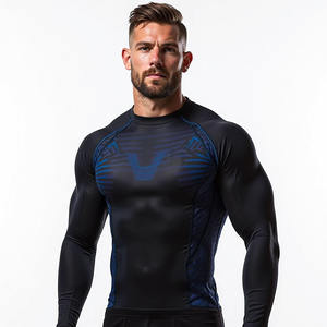 カスタム柔術ラッシュガード Tシャツ パンツ＆ショーツ メンズセット ムエタイ MMA UFC ボクシング <span class=keywords><strong>BJJ</strong></span> ラッシュガード スポーツウェア スーツ - Product Image 2