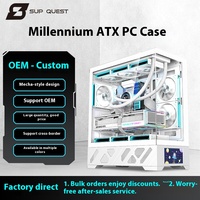 Boîtier PC ATX Mid-Tower Version Sub-Écran Millenium, Vente Directe Usine, Refroidissement Liquide Vue Panoramique pour Gaming et Cybercafé