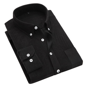 Camicia da Uomo in Velluto a Coste, Tinta Unita, Maniche Lunghe, Vestibilità Slim, Casual, con Colletto e Bottoni, per Uso Quotidiano e Formale, Economica, Stile <span class=keywords><strong>POLO</strong></span>, Taglie <span class=keywords><strong>Oversize</strong></span> - Product Image 2