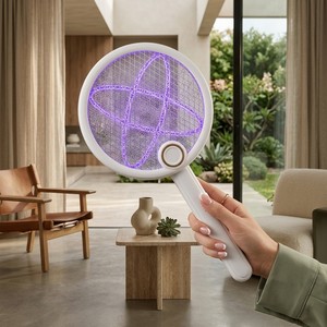 <span class=keywords><strong>Raquette</strong></span> anti-insectes électrique 2-en-1 pliable, tapette à moustiques, piège à lumière UV rechargeable, pour le contrôle des nuisibles - Product Image 1