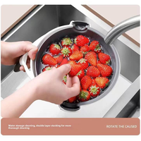 9-in-1 handmatige plastic PP multifunctionele groentesnijder met afdruipbak ronde keukenmandoline voor het raspen van aardappelen