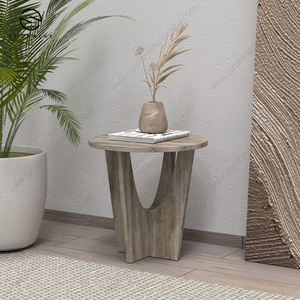 Modern Minimalist Round Marble Top Pedestal End <b>Table</b> for Living Room & <b>Office</b> Furniture RicoGlobal TA-2039A-SITR - Product Image 4