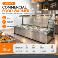 Promotion : Bain-marie électrique professionnel pour restaurant et restauration rapide, avec vitrine chauffante et bac GN