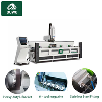 Machine de perçage et de fraisage CNC automatique OUWO 3200 mm, directement de l'usine, pour le traitement des profilés en aluminium, des portes en PVC et des profilés en cuivre