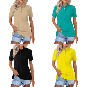 Polo de Golf ligero de secado rápido con tela de punto transpirable de manga corta de estilo informal de verano con cierre de botón - Product Image 1