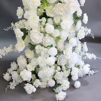 Composition florale artificielle blanche et verte pour arche de mariage, décoration de mariage, arrangement floral pour banquet de mariage