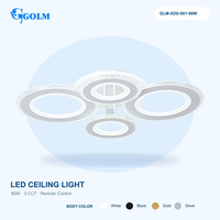 Plafonnier LED rond moderne 90W SMD2835 en fer PS avec télécommande 3 CCT pour chambre à coucher, maison, éclairage de plafond LED