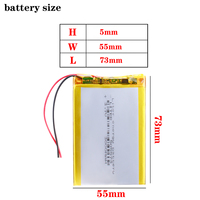 3,7V 3000mAh 505573 Liter-Energie-Akku Polymer-Lithium-Ionen Li-Ionen-Batterie für Spielzeug Powerbank GPS MP3 MP4