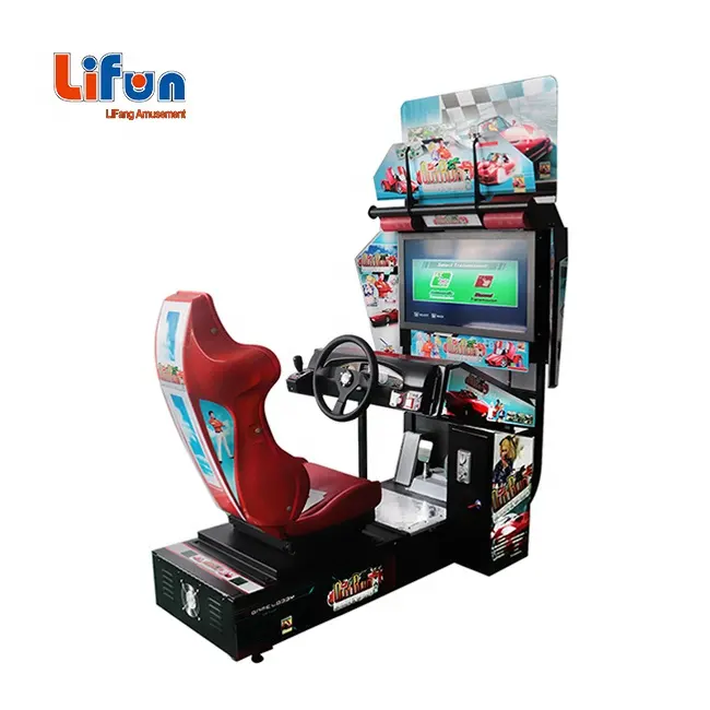 Игровой автомат Lifun с монетоприемником, гоночный автомобиль, 3D-симулятор вождения, 32-дюймовый аркадный гоночный автомобиль, видеоигровой автомат