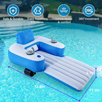 Bateau flottant gonflable motorisé électrique avec dossier et hélice pour adultes, pour piscine, rivière, fête aquatique