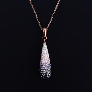 Collier tendance goutte d'eau pour femme, bijoux en cristal à la mode pour fêtes et anniversaires, vente en gros, dropshipping accepté - Product Image 4