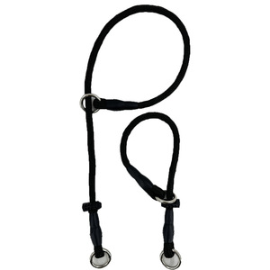 สายจูงฝึกสุนัข ไนลอน สีดำ ปรับได้ สำหรับเดินเล่นกลางแจ้งและควบคุมการกัดกรอม - Product Image 1