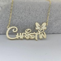 Collar con Nombre Personalizado, Bonito y Moderno, con Placa de Acero Inoxidable, para Unisex, Mujeres, DIY, Día de San Valentín