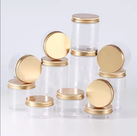 Conteneur de pots de crème cosmétique d'emballage de boîte en plastique transparente d'animal familier avec les couvercles en aluminium