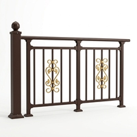 Rampe extérieure moderne en acier galvanisé et aluminium pour balcon de villa, résistante à la rouille, clôture décorative noire avec design 3D