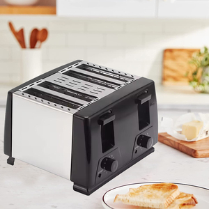 Rétro Pop-up En Acier Inoxydable <span class=keywords><strong>Grille</strong></span>-<span class=keywords><strong>Pain</strong></span> <span class=keywords><strong>Four</strong></span> Électrique Ménage Cuisine Amovible Bac À Miettes Sanrt Sandwich <span class=keywords><strong>Pain</strong></span> 4 tranches <span class=keywords><strong>Grille</strong></span>-<span class=keywords><strong>pain</strong></span> - Product Image 4