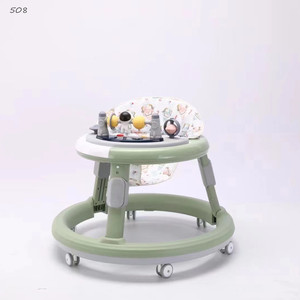 Marche-bébé pliable <span class=keywords><strong>2</strong></span> en 1 avec roues et siège, hauteur réglable, marche-bébé multifonctionnel, marche-bébé réglable pour bébé - Product Image 3