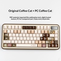 Keycaps Cherry Profile Coffee Kitten PBT Sublimation + PC Transparent Silk Printed compatibles Leopold Daydream Little Mi