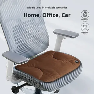 Luxury Car Velvet & Rubber Heated Seat Cushion Office <b>Heating</b> Pad Soft Firmness <b>USB</b> Buttock Pad - Product Image 3