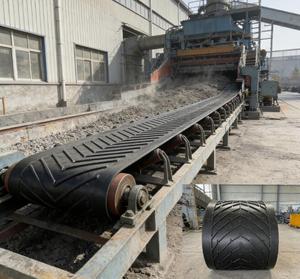 Bande transporteuse industrielle en <span class=keywords><strong>caoutchouc</strong></span> à chevron BOTHWIN pour le refroidissement du clinker de ciment, grille de refroidissement, applications minières - Product Image 1