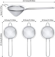 Tamis à mailles en acier inoxydable, filtre à aliments, thé, café, Cocktail avec longue poignée pour filtrer