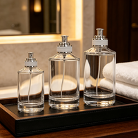 Flacon pulvérisateur de parfum en verre transparent, stock usine, 30ml 50ml 100ml, portable et rechargeable