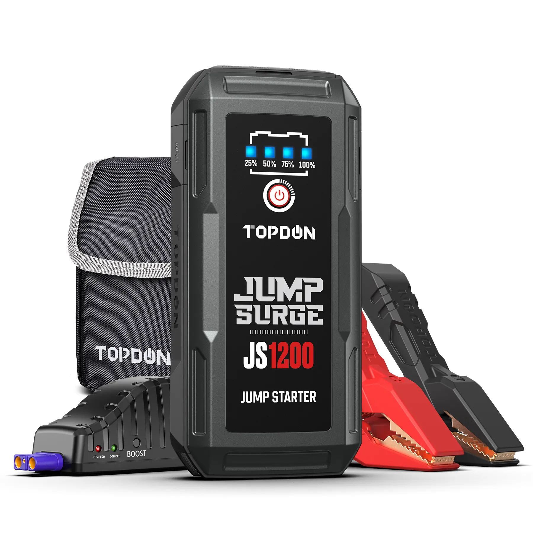 TOPDON 12V 1200a JS1200 Paket Booster/Jump Starter Diesel Mobil Lipo Jump Starter Produsen 10000MAH Starter Darurat Mobil Otomatis