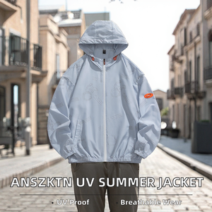 Veste bomber à capuche pour homme ANSZKTN, manches longues, automne, résistante aux UV, respirante, imperméable, coupe-vent, séchage rapide, écologique - Product Image 2