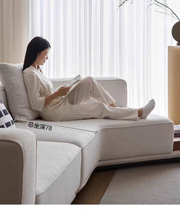 Sofá Seccional de Esquina de Diseño Italiano de Lujo en Cuero y Tela, Diseño de <span class=keywords><strong>Canape</strong></span> para Muebles de Hotel, Apartamento, Villa, Sala de Estar - Product Image 5