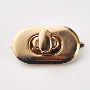 Cierre de Hebilla Ovalado con Bloqueo Giratorio, Chapado en Oro Rosa, Acero Laminado en Frío, para Bolsos y Cajones - Product Image 1