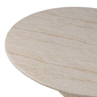 Table basse ronde en marbre beige de luxe, table centrale sur piétement, style nordique minimaliste, mobilier d'extérieur et d'intérieur