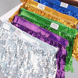 Chiều Rộng 17Cm Đa-Màu Sắc Sequins Tua Nhảy Trang Trí Thêu Fringe Ren Quần Áo May Phụ Kiện Ren Cắt Tỉa Cho Ăn Mặc - Product Image 2