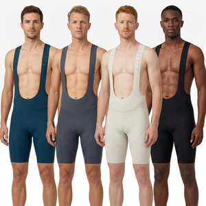 Pantalones Cortos de Ciclismo para Hombre, Ajustados, de Spandex y Nailon, Sin Costuras, Teñidos, de Longitud Corta, para Adultos, en Negro, Gris, Azul y Blanco - Product Image 1