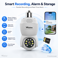 Wistino WiFi - Bombilla Inteligente LED Ultra Brillante de 4.5W con Visión Nocturna a Todo Color, Intercomunicador Bidireccional, Cámara de Seguridad HD 1080P