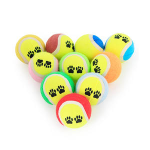 dog training elastic tennis ball pet playing toy paw print dog