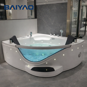Acrylique 2 Personne Jakuzzi Coin Baignoire Intérieure Double Avec LED Lumières Cascade Jets pour Whirlpool <span class=keywords><strong>Jaccuzi</strong></span> <span class=keywords><strong>Spa</strong></span> - Product Image 6