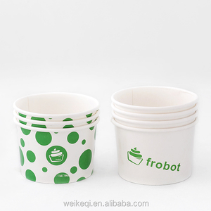 Biểu tượng tùy chỉnh in <span class=keywords><strong>Ice</strong></span> <span class=keywords><strong>Cream</strong></span> cup sữa chua đông lạnh Gelato Bát 5oz-20oz dùng một lần tường Cốc giấy với nắp - Product Image 2