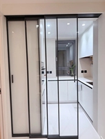 Porte coulissante moderne en verre triple vitrage, en alliage d'aluminium, extrêmement étroite, silencieuse, étanche et résistante à l'humidité, pour chambre et extérieur