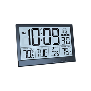 EMAF OEM Lớn <span class=keywords><strong>RCC</strong></span> Kiểm Soát Nhiệt Độ Độ Ẩm Meter Đồng Hồ Nguyên Tử Kỹ Thuật Số Đứng Tường Bảng Đồng Hồ Với Không Dây Cảm Biến Ngoài Trời - Product Image 2