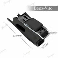 Boîte de rangement centrale en cuir pour console de voiture V-Class Vito V250 V260 avec accoudoir modifié et porte-gobelet, position avant